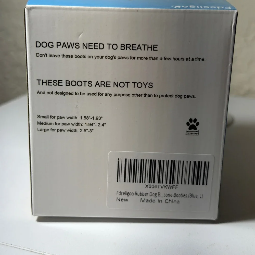 Fdceligoo Blue Rubber‎ Dog Booties Water Resistant Heat Insulation